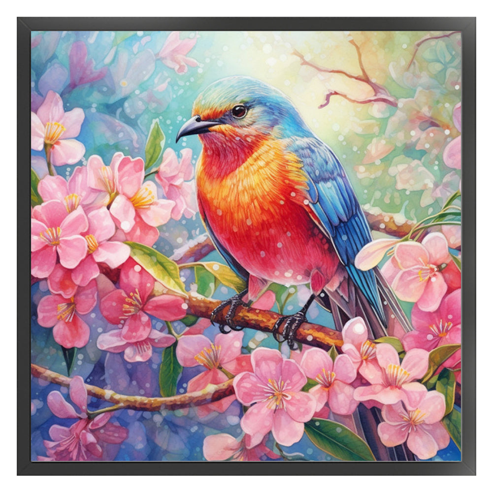 Flowers And Birds - 18CT Stamped Cross Stitch 40*40CM