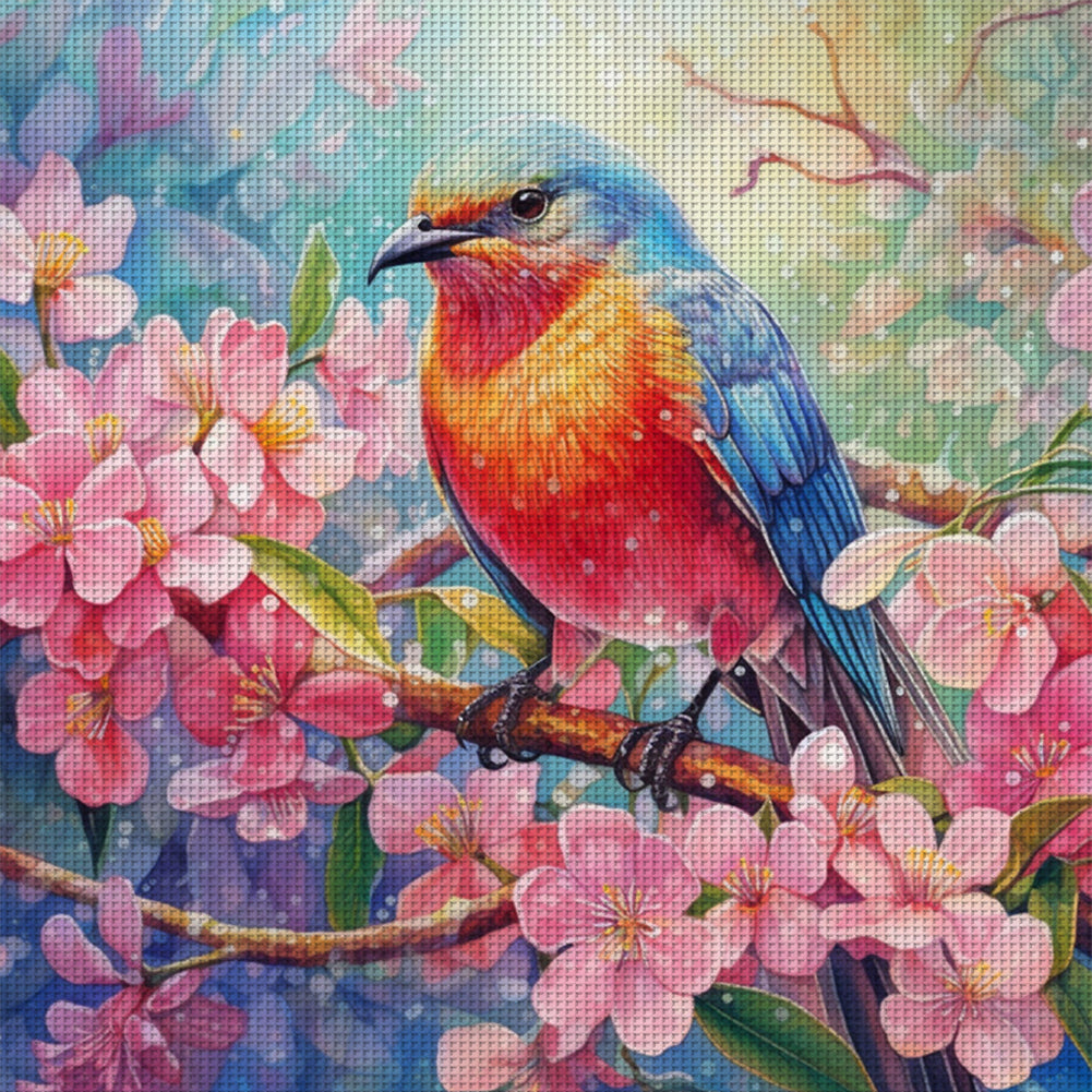 Flowers And Birds - 18CT Stamped Cross Stitch 40*40CM