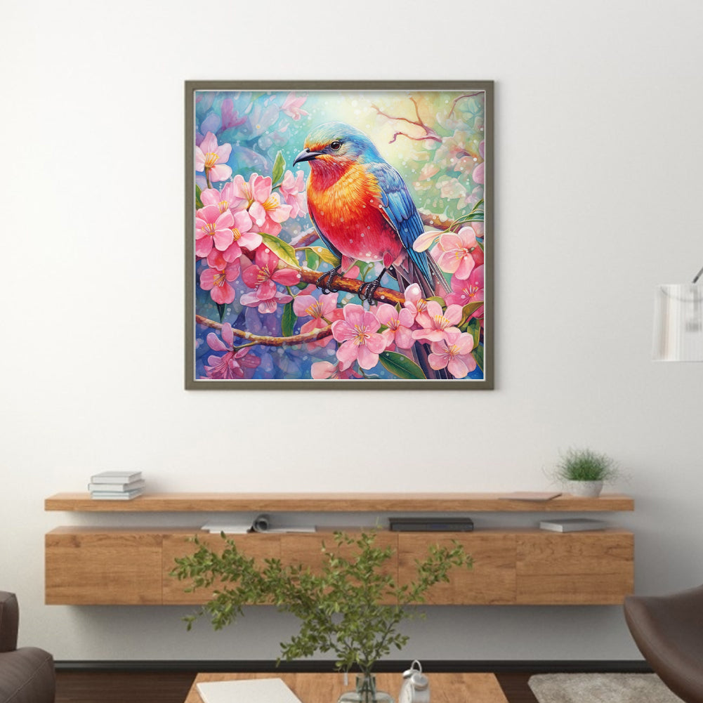 Flowers And Birds - 18CT Stamped Cross Stitch 40*40CM