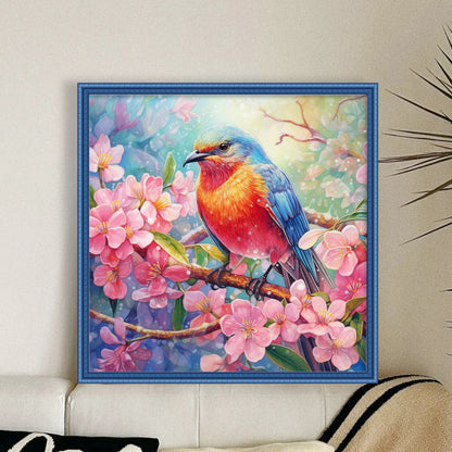 Flowers And Birds - 18CT Stamped Cross Stitch 40*40CM