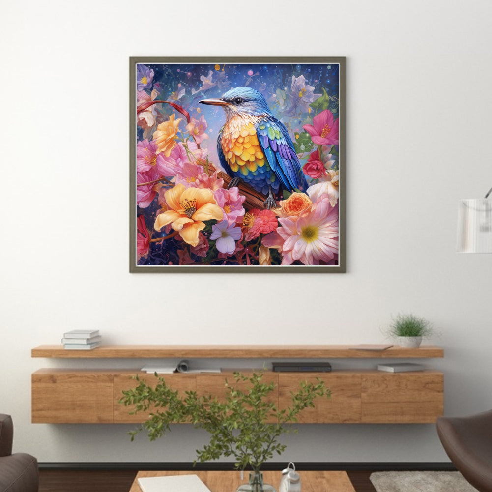 Flowers And Birds - 18CT Stamped Cross Stitch 40*40CM