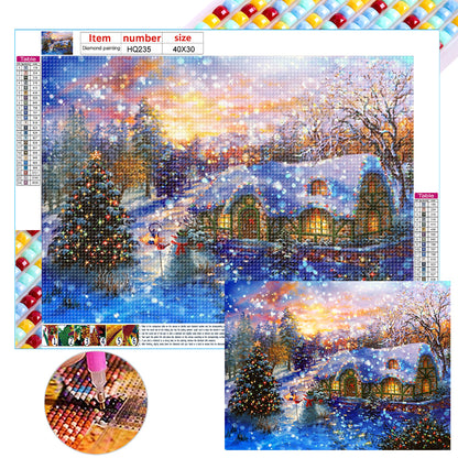 Snow Scene - Full Square Drill Diamond Painting 40*30CM