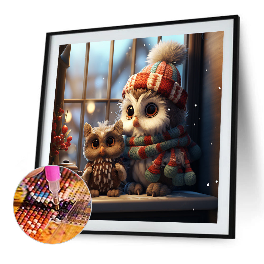 Winter Night Animals - Full AB Dril Round Diamond Painting 40*40CM