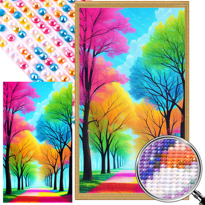 Colorful Forest Path - Full AB Dril Round Diamond Painting 40*70CM