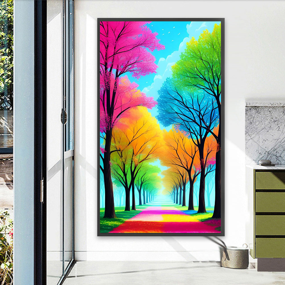 Colorful Forest Path - Full AB Dril Round Diamond Painting 40*70CM