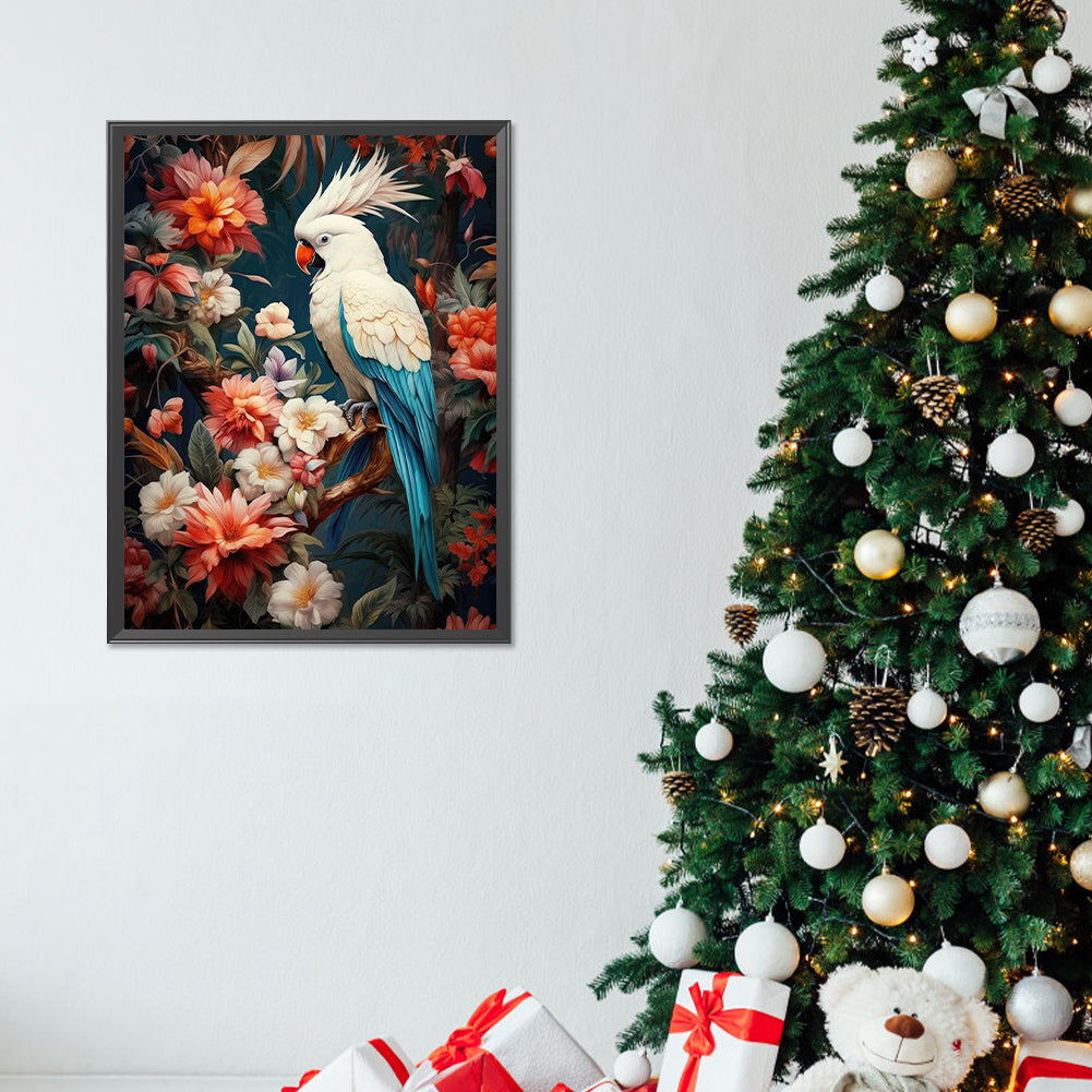 Parrot On Flower Branch - Full Round Drill Diamond Painting 30*40CM