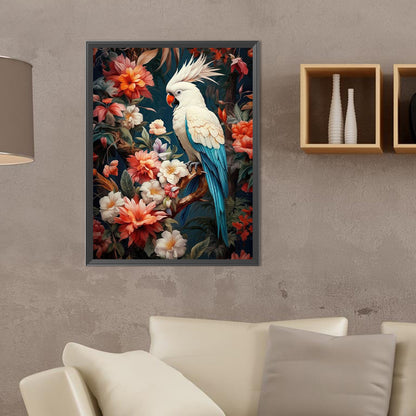 Parrot On Flower Branch - Full Round Drill Diamond Painting 30*40CM