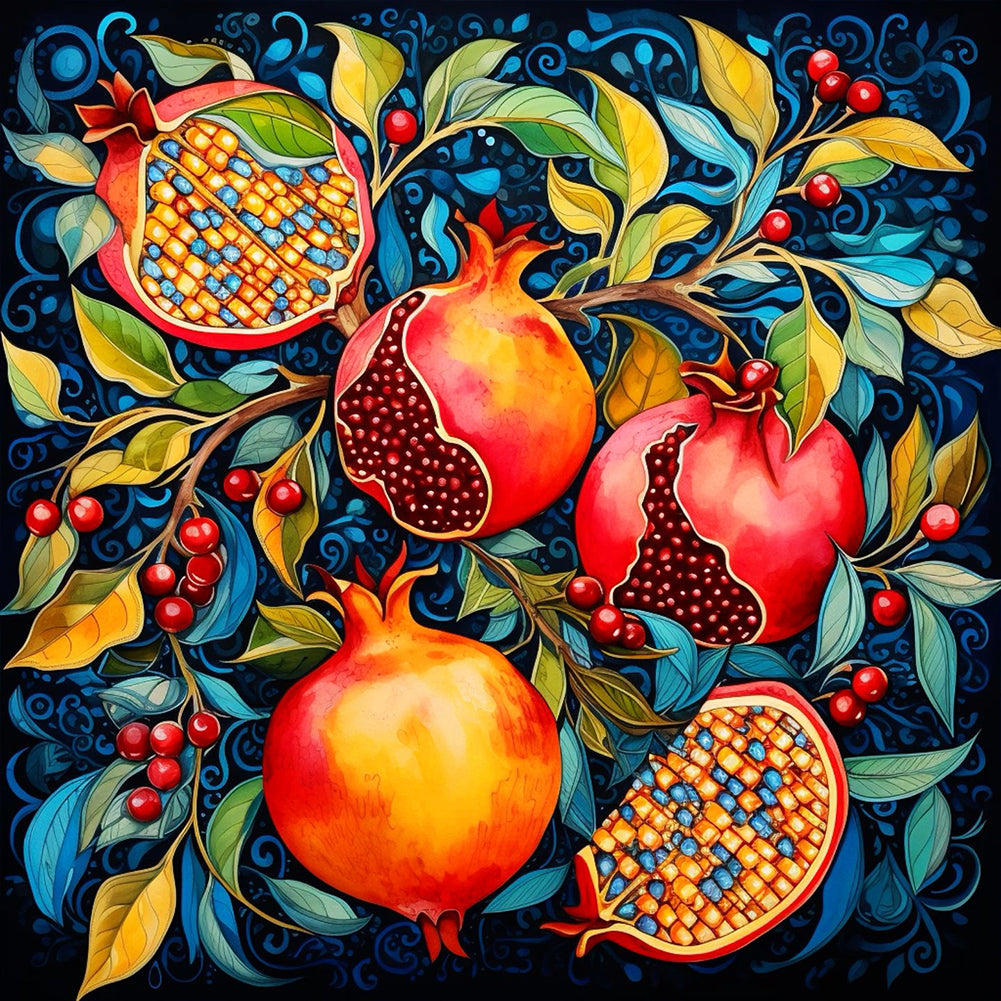 Pomegranate - Full Round Drill Diamond Painting 30*30CM