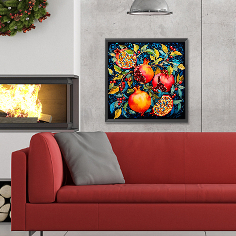 Pomegranate - Full Round Drill Diamond Painting 30*30CM