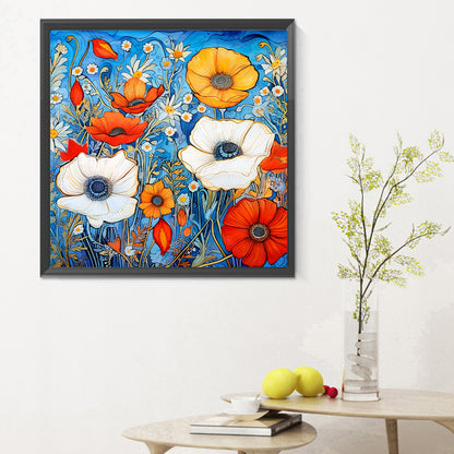 Poppy Flower - Full Round Drill Diamond Painting 30*30CM