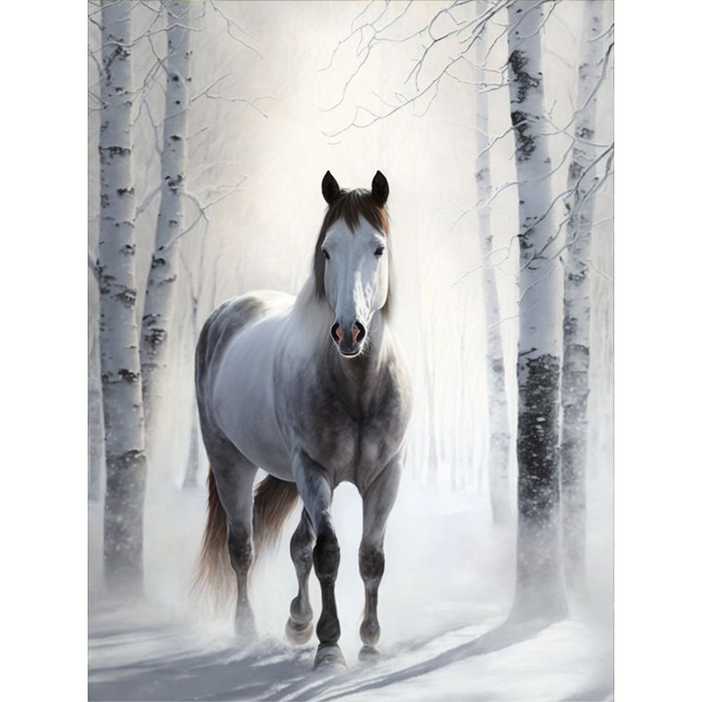 White Horse - Full Round Drill Diamond Painting 30*40CM