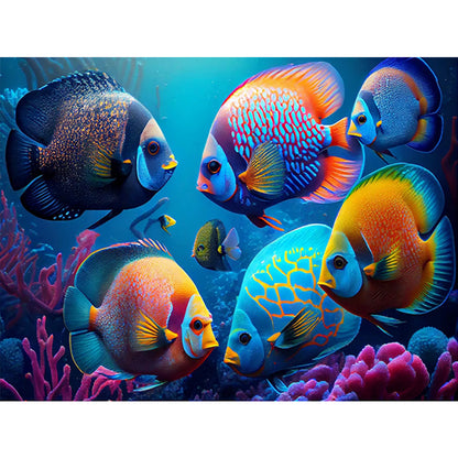 Deep Sea Fish - Full Square Drill Diamond Painting 40*30CM