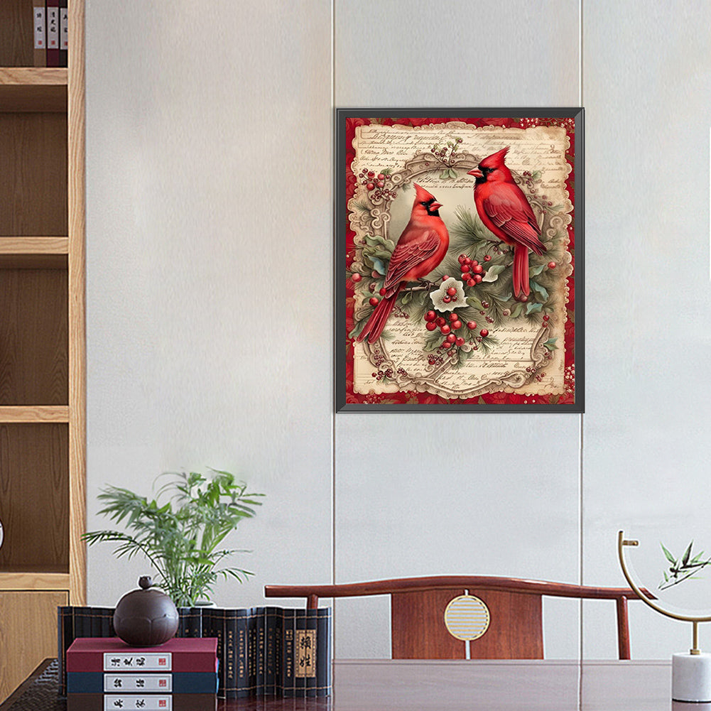 Christmas Cardinal - Full Square Drill Diamond Painting 40*50CM