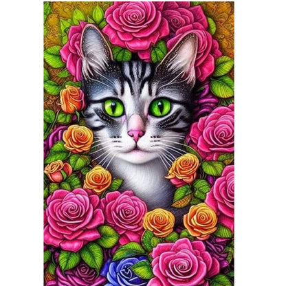 Cat - Full Square Drill Diamond Painting 30*40CM