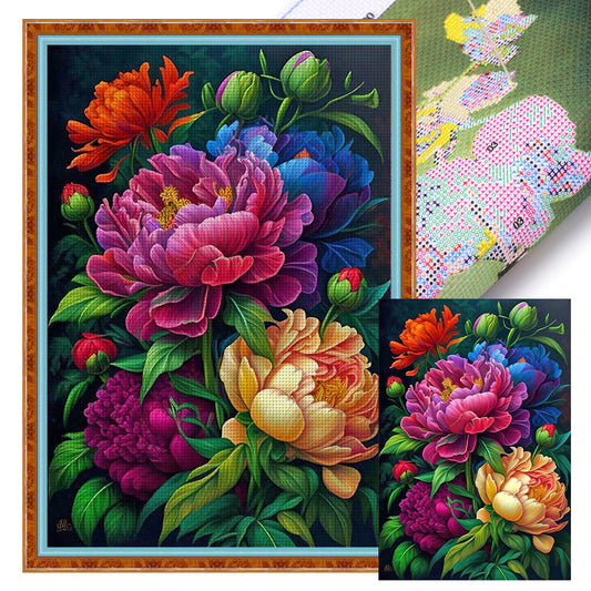 Peony - 11CT Stamped Cross Stitch 40*60CM