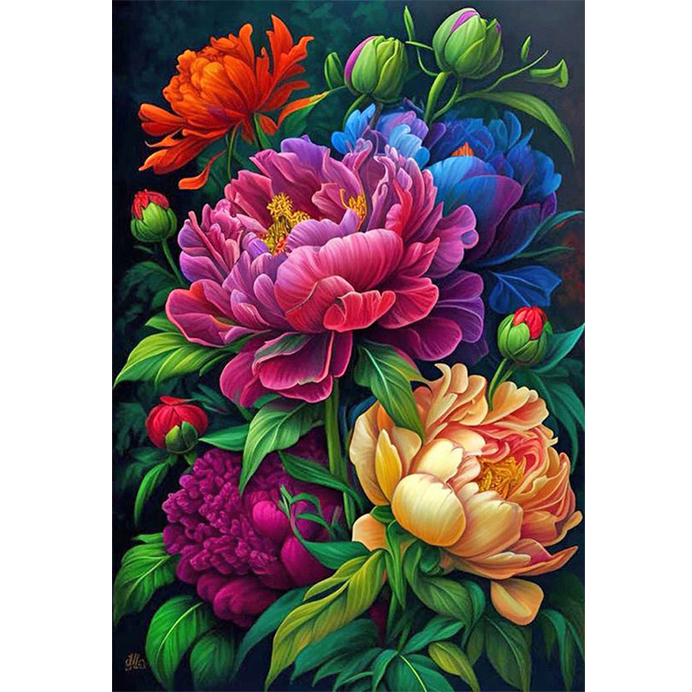 Peony - 11CT Stamped Cross Stitch 40*60CM