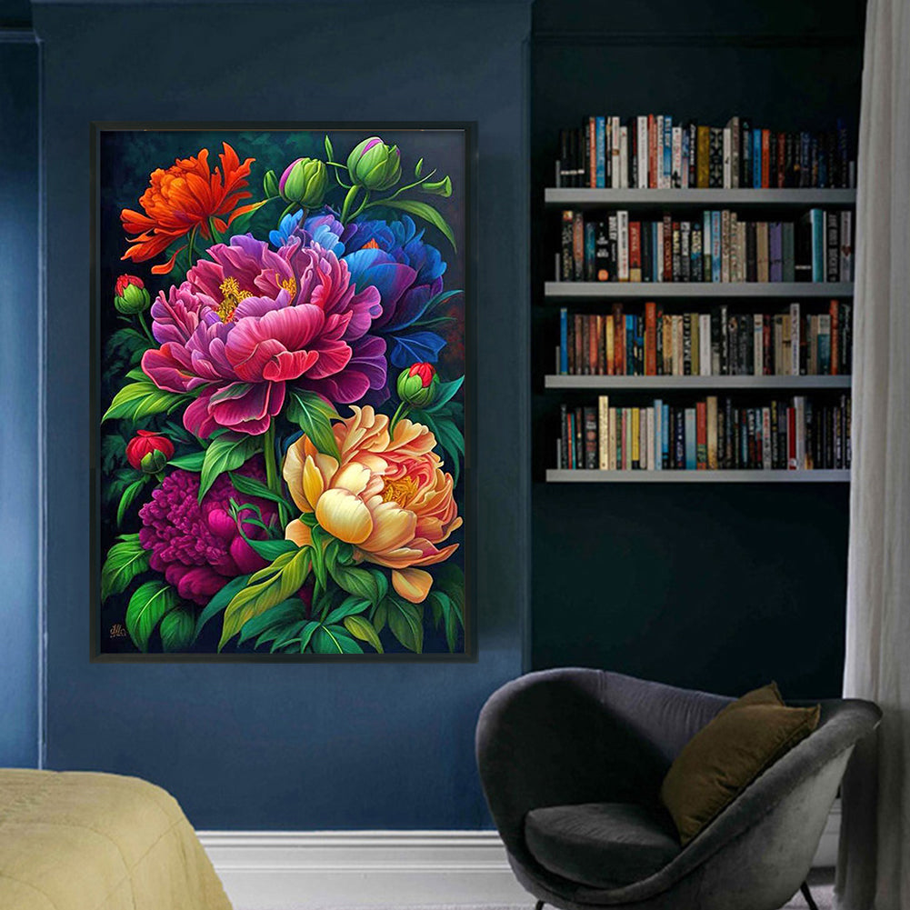 Peony - 11CT Stamped Cross Stitch 40*60CM