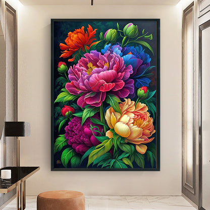 Peony - 11CT Stamped Cross Stitch 40*60CM