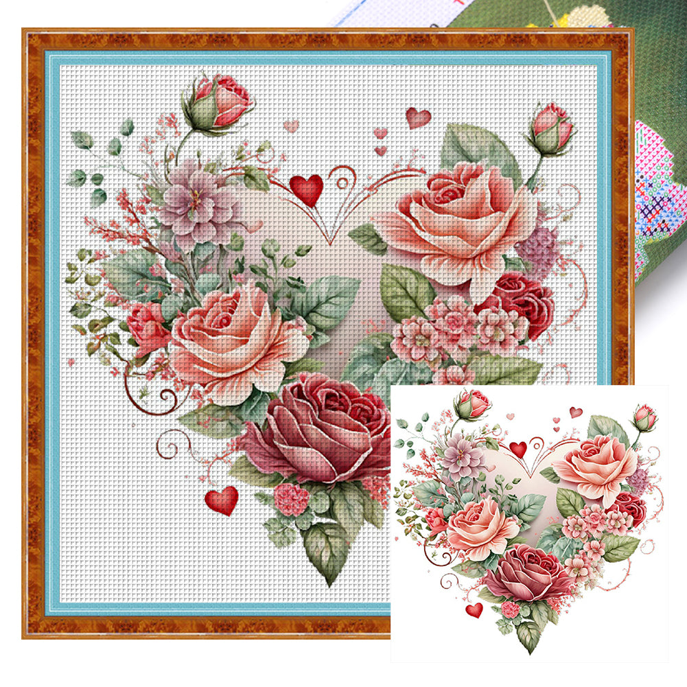 Heart Shaped Ocean - 11CT Stamped Cross Stitch 40*40CM