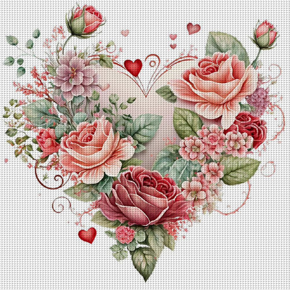 Heart Shaped Ocean - 11CT Stamped Cross Stitch 40*40CM