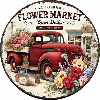 Flower Truck - 11CT Stamped Cross Stitch 40*40CM