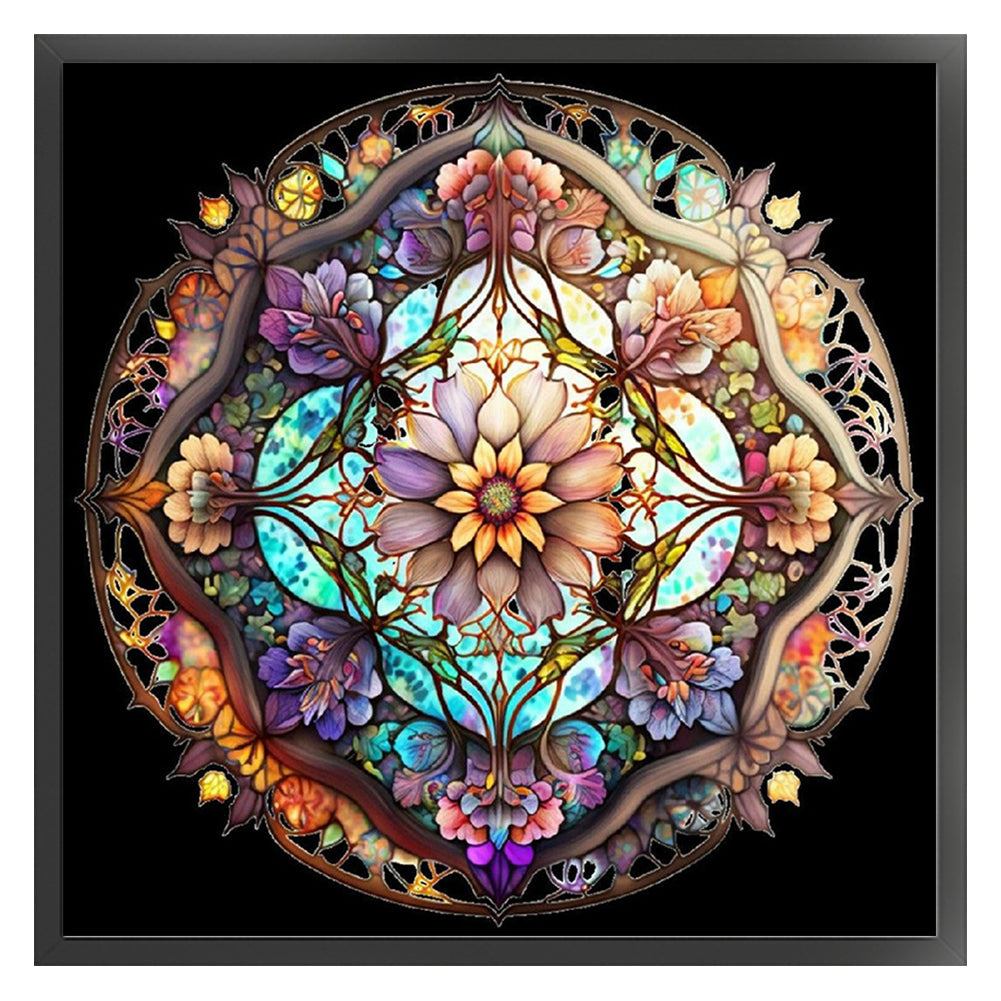 Mandala Flowers - 11CT Stamped Cross Stitch 40*40CM