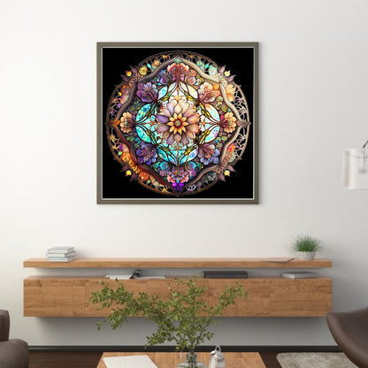 Mandala Flowers - 11CT Stamped Cross Stitch 40*40CM