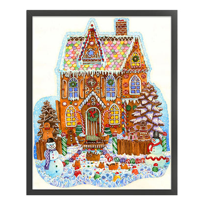 Snowman Christmas Cabin - 11CT Stamped Cross Stitch 50*60CM