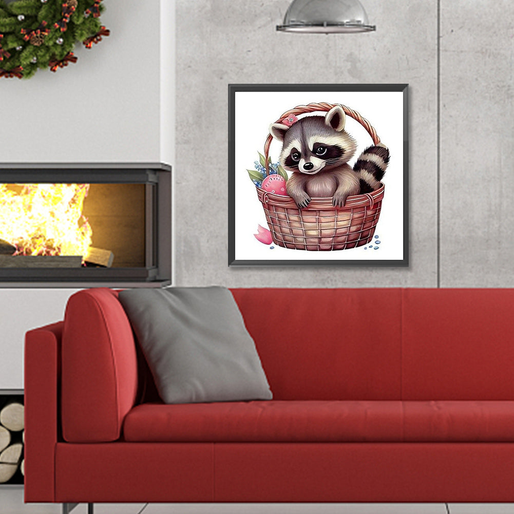 Raccoon - Full Round Drill Diamond Painting 30*30CM