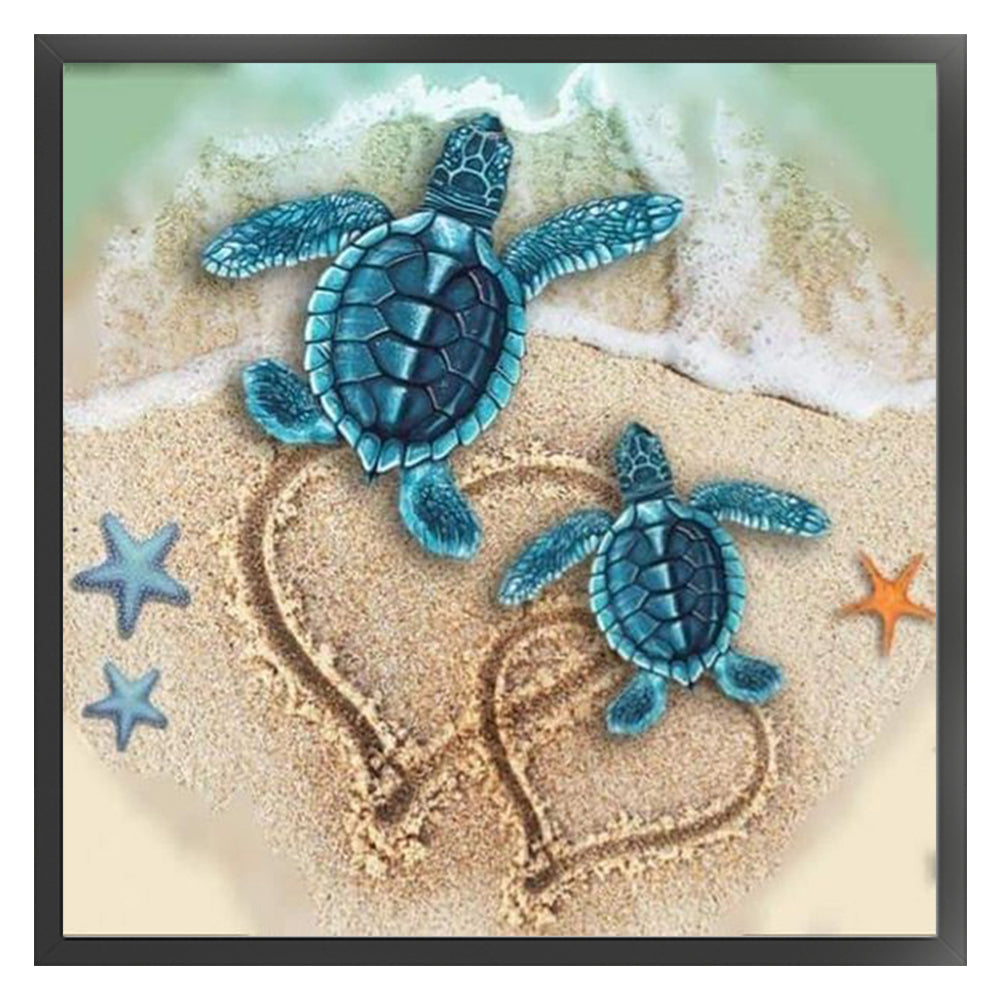 Turtle On The Beach - 11CT Stamped Cross Stitch 40*40CM