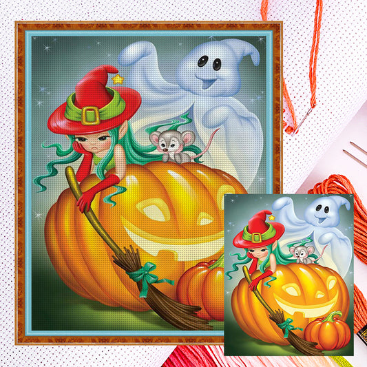 Pumpkin Ghost - 11CT Counted Cross Stitch 40*50CM