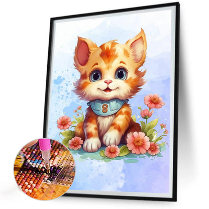 Kitten - Full Round Drill Diamond Painting 30*40CM