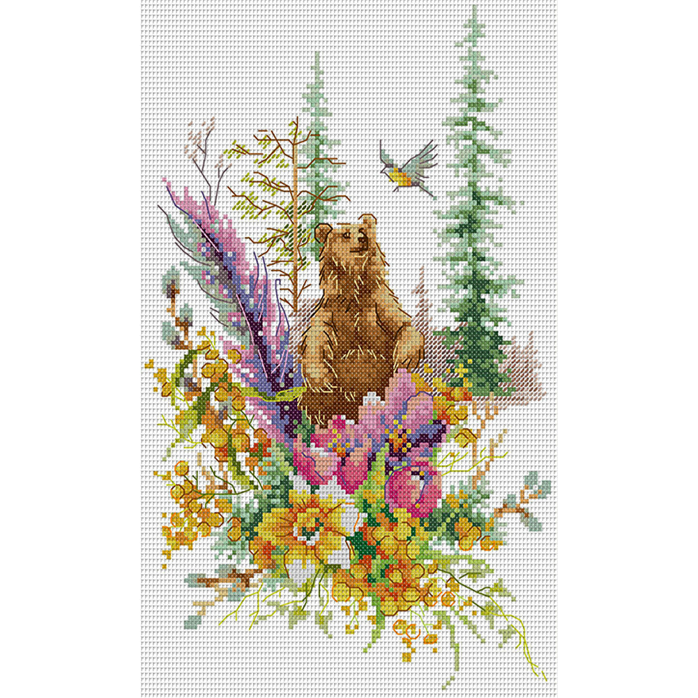 The Spirit Of The Spring Forest - 14CT Stamped Cross Stitch 22*34CM(Joy Sunday)