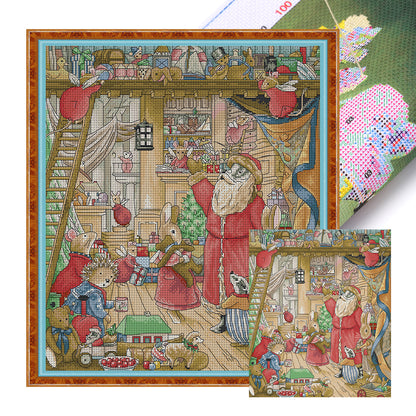 Legend Of Fox Village (Christmas) - 14CT Stamped Cross Stitch 40*44CM(Joy Sunday)