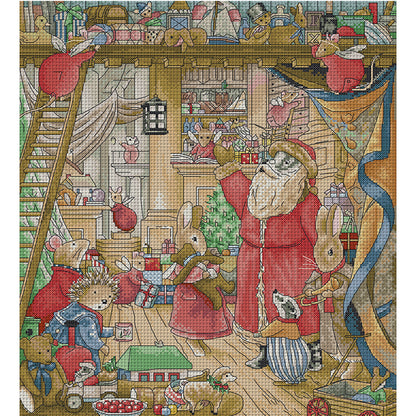 Legend Of Fox Village (Christmas) - 14CT Stamped Cross Stitch 40*44CM(Joy Sunday)