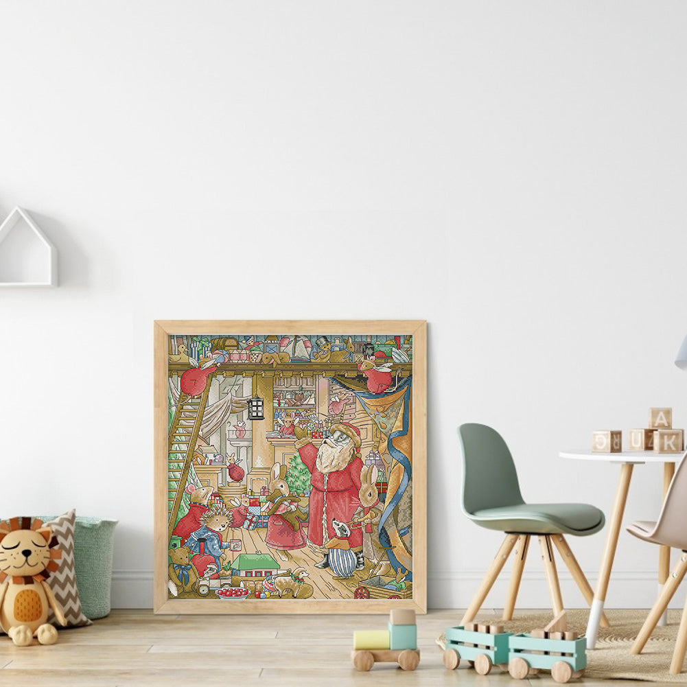 Legend Of Fox Village (Christmas) - 14CT Stamped Cross Stitch 40*44CM(Joy Sunday)