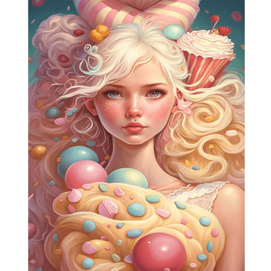 Candy Girl - Full Round Drill Diamond Painting 40*50CM