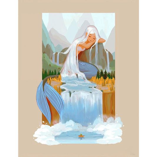 Silver-Haired Mermaid - Full Round Drill Diamond Painting 50*60CM