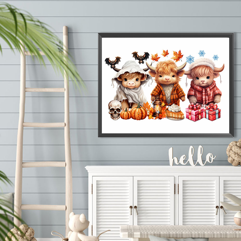 Halloween Yak - Full Round Drill Diamond Painting 40*30CM