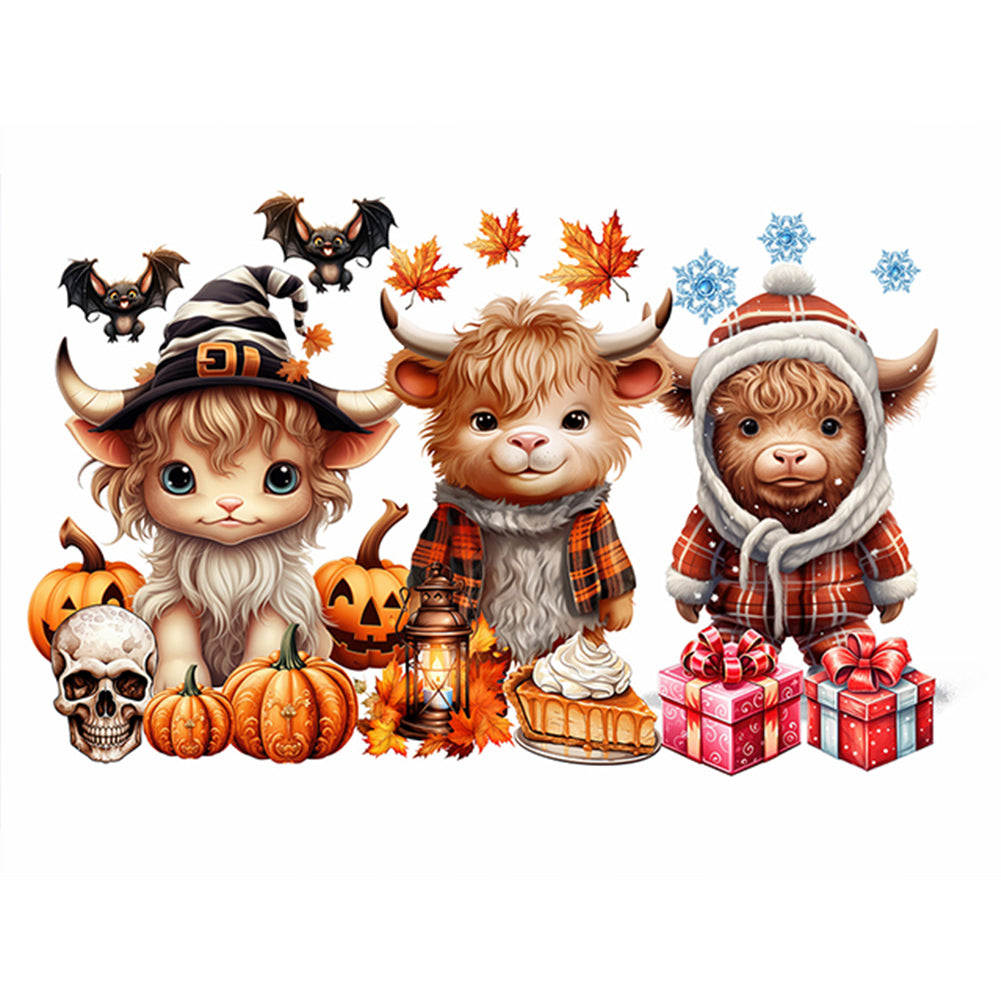 Halloween Yak - Full Round Drill Diamond Painting 40*30CM