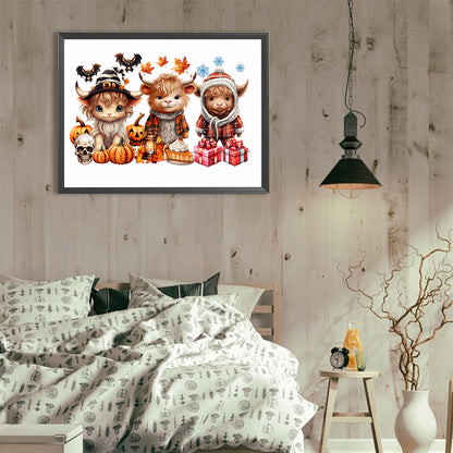 Halloween Yak - Full Round Drill Diamond Painting 40*30CM