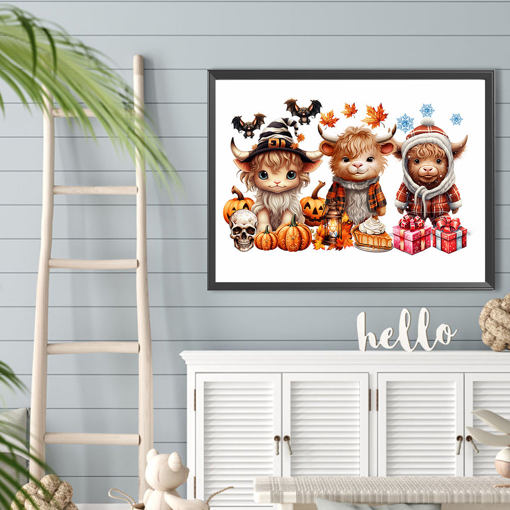 Halloween Yak - Full Round Drill Diamond Painting 40*30CM