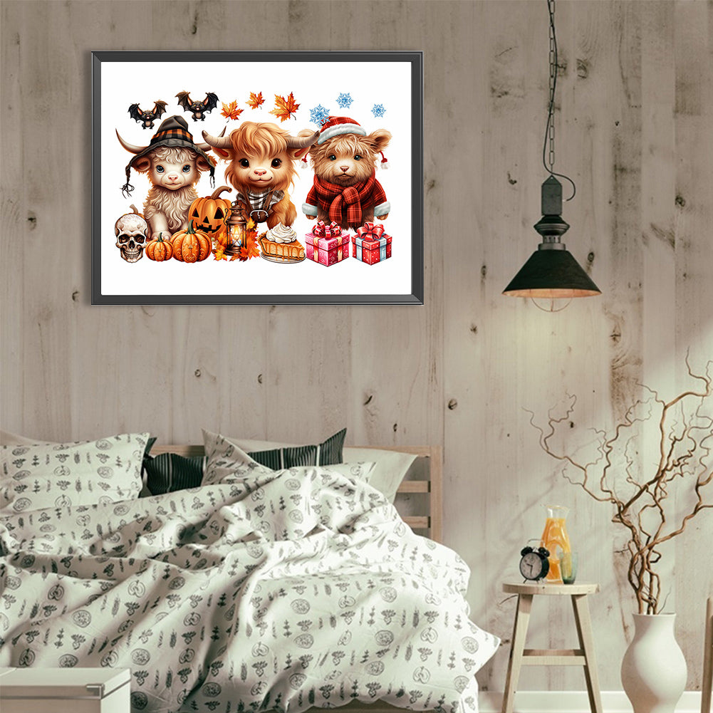 Halloween Yak - Full Round Drill Diamond Painting 40*30CM