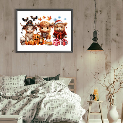 Halloween Yak - Full Round Drill Diamond Painting 40*30CM