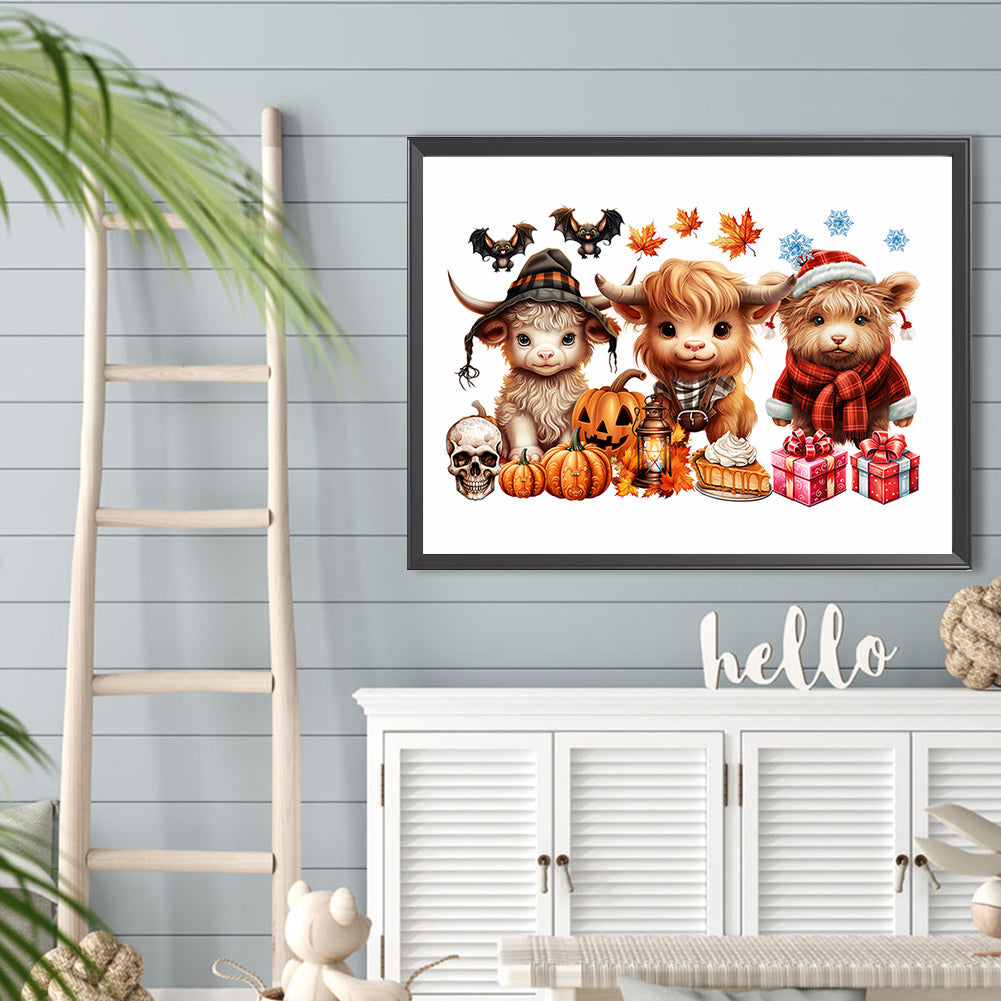 Halloween Yak - Full Round Drill Diamond Painting 40*30CM
