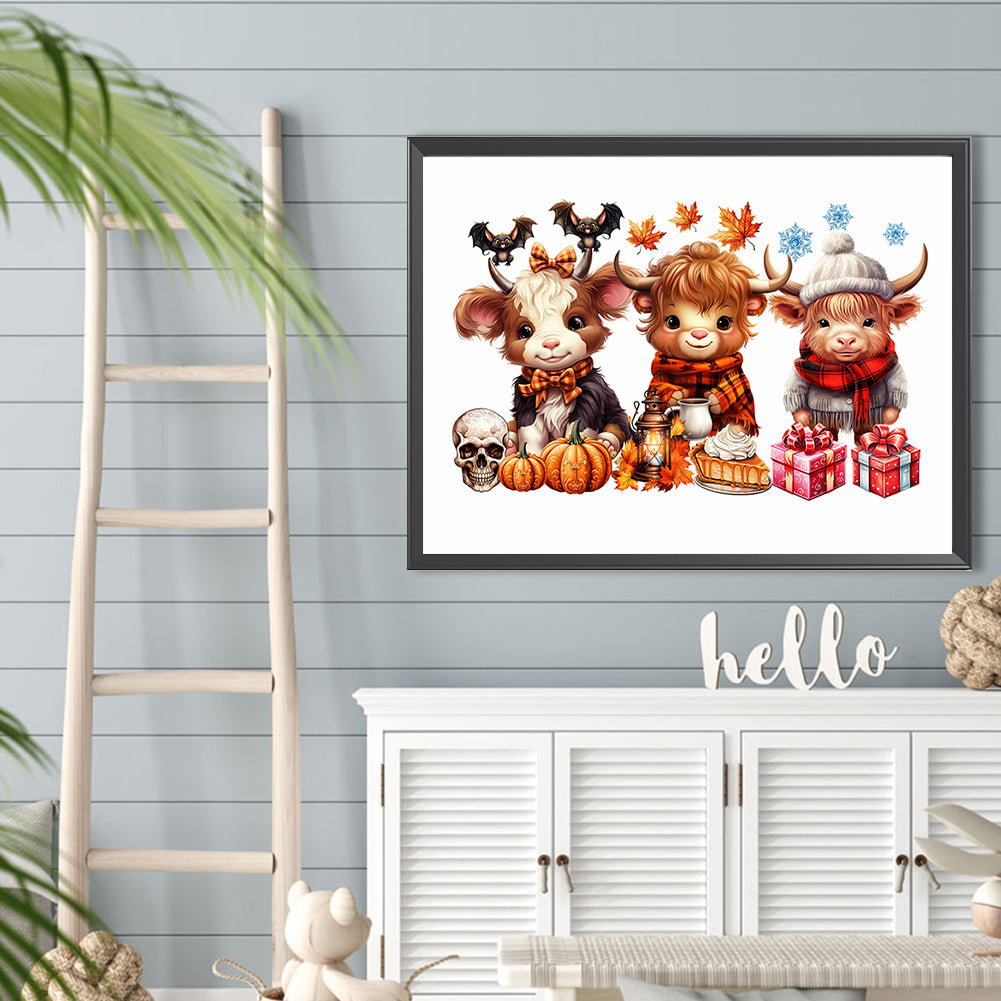 Halloween Yak - Full Round Drill Diamond Painting 40*30CM