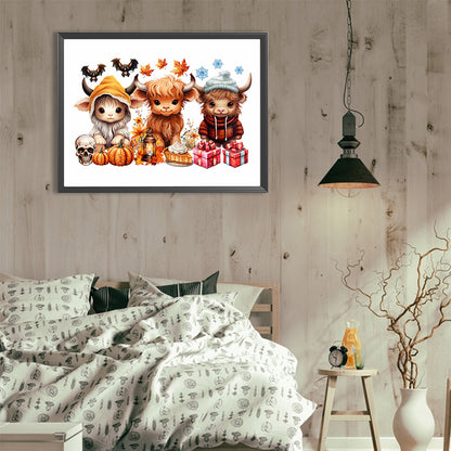 Halloween Yak - Full Round Drill Diamond Painting 40*30CM