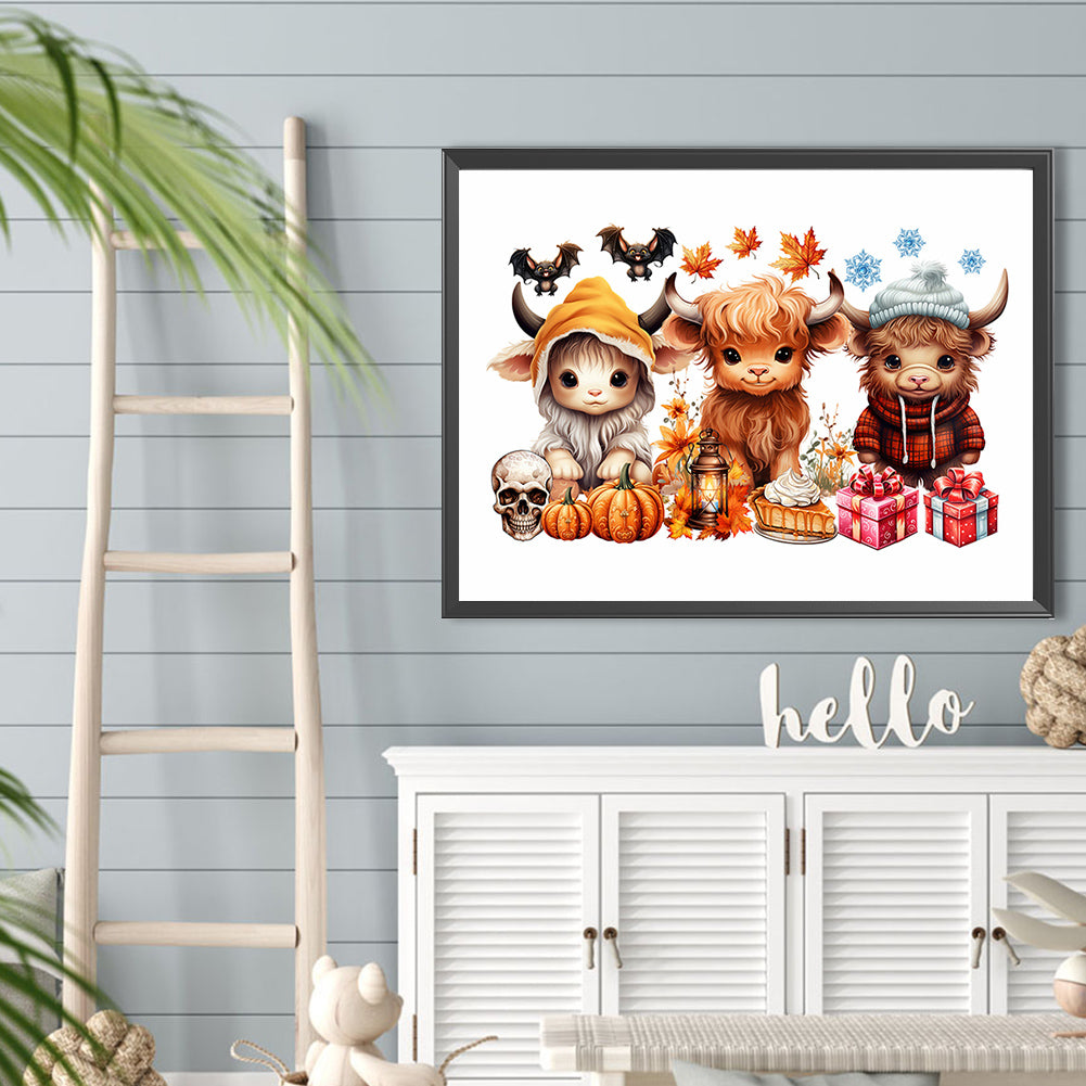 Halloween Yak - Full Round Drill Diamond Painting 40*30CM