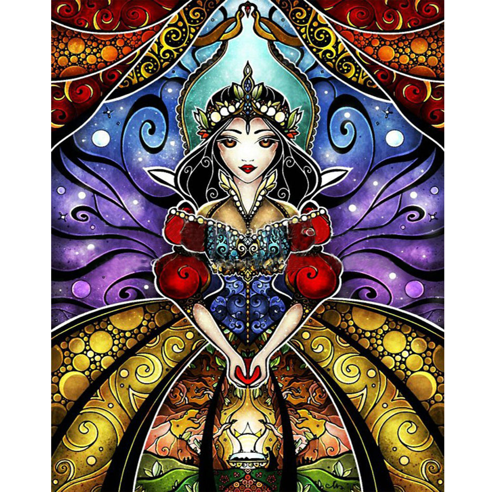 Cartoon Princess Stained Glass - Full Round Drill Diamond Painting 40*50CM