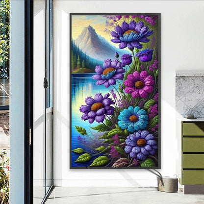 Flowers By The Lake - Full Square Drill Diamond Painting 40*70CM